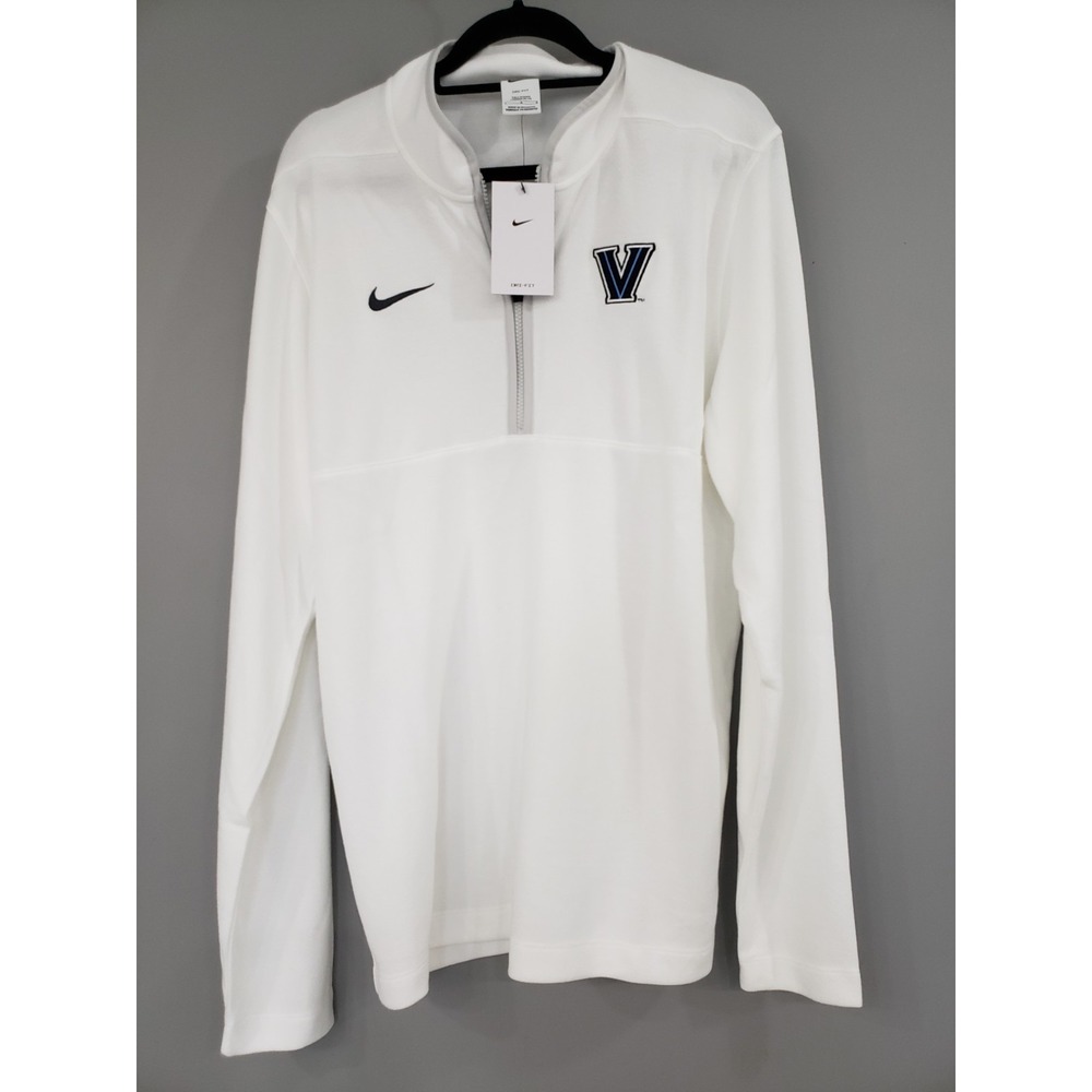 NEW MENS LARGE TALL - Nike VILLANOVA WILDCATS White‎ Quarter-Zip Pullover